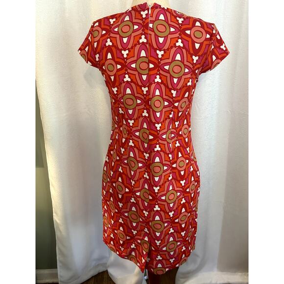 Mud Pie Red/Pink Gold Embroidered V Neck Cap Sleeve Dress Size SM (4/6) - Picture 6 of 8